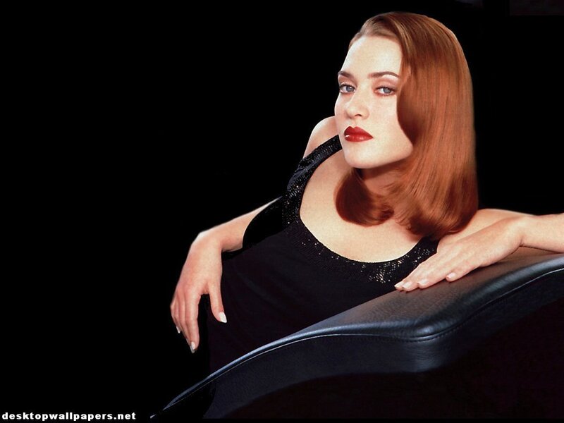 Woman with Red Hair — Black, Dramatic, Photograph, Black Top