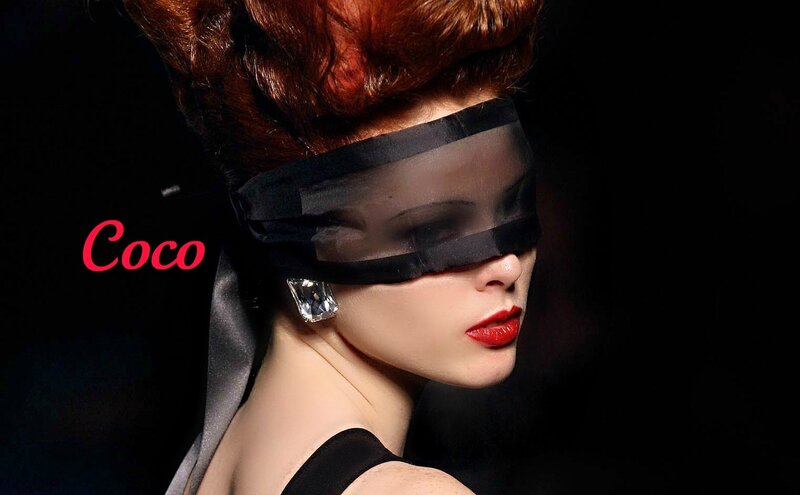 Woman with Red Hair — Black, Dramatic, Photograph, Blindfold