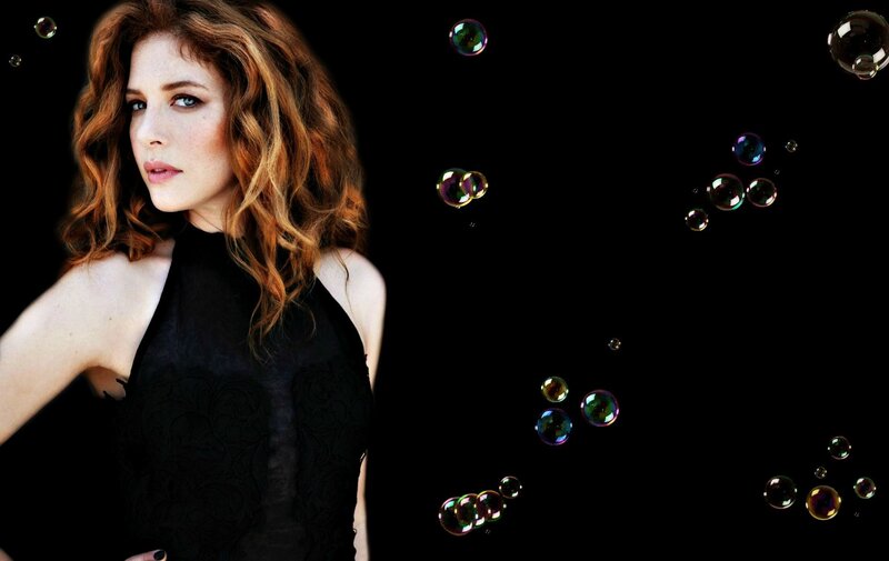 Woman with Red Hair — Black, Dramatic, Photograph, Bubbles