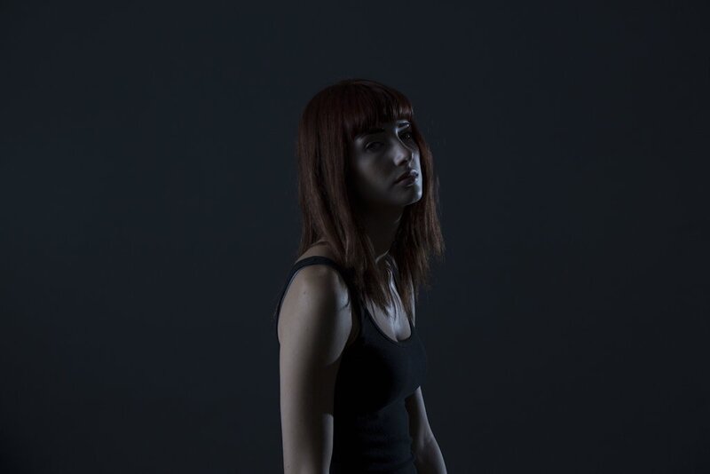 Woman with Red Hair — Black, Dramatic, Photograph, Tank Top