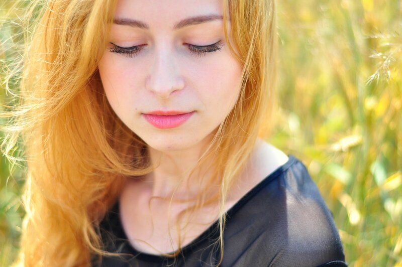 Woman with Red Hair — Blonde, Serene, Afternoon