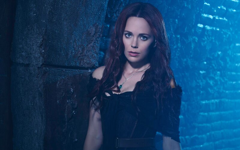 Woman with Red Hair — Blue, Dramatic, Photograph, Necklace