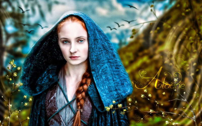 Woman with Red Hair — Blue, Dramatic, Spring