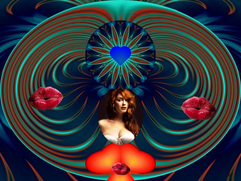 Woman with Red Hair — Blue, Dreamy, Surreal