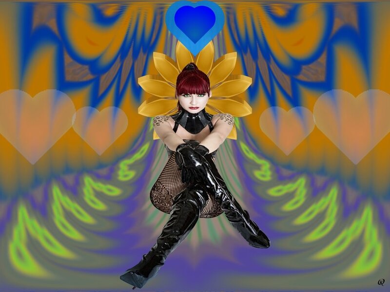 Woman with Red Hair — Blue, Fantastical, Digital Art