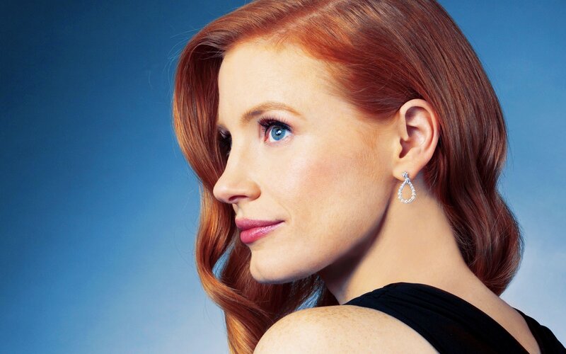Woman with Red Hair — Blue, Serene, Photograph, Earring
