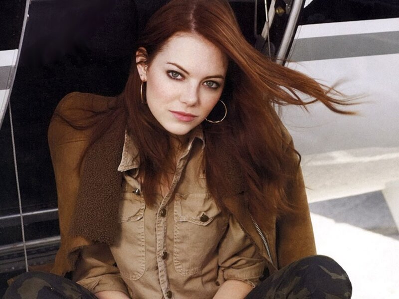 Woman with Red Hair — Brown, Confident, Photograph