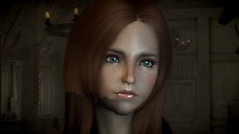 Woman with Red Hair — Brown, Dark