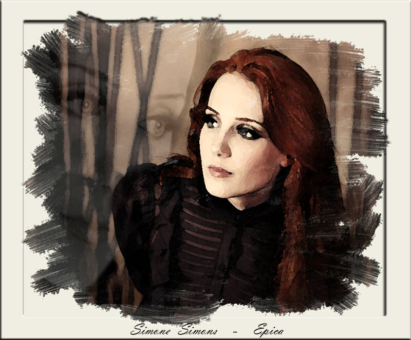 Woman with Red Hair — Brown, Dramatic, Digital Art, Black Top