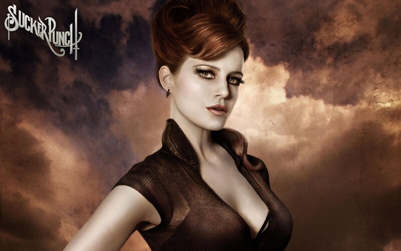Woman with Red Hair — Brown, Dramatic, Digital Art, Dress