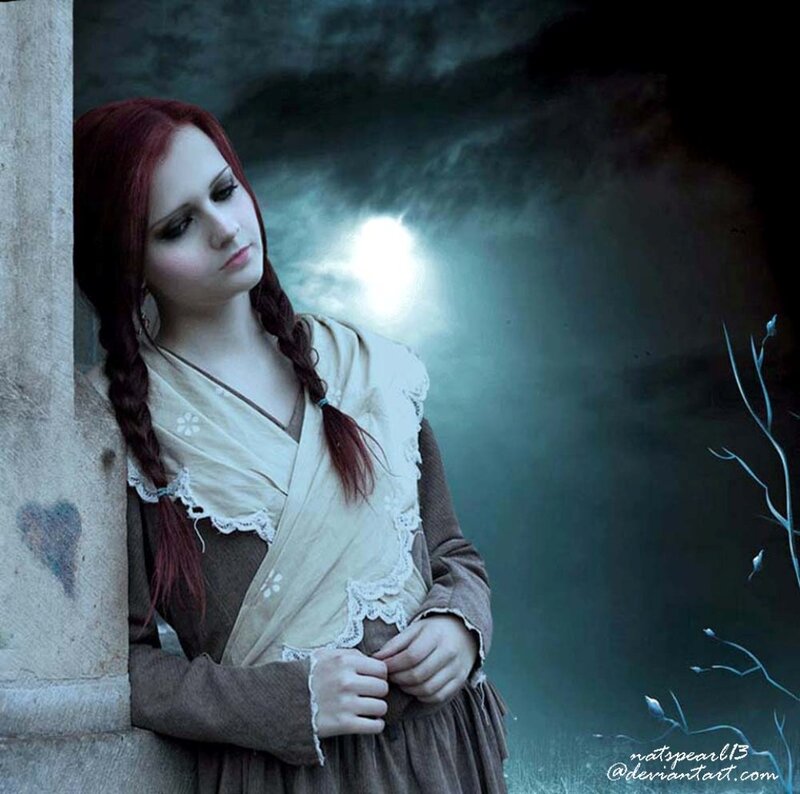 Woman with Red Hair — Brown, Dramatic, Night