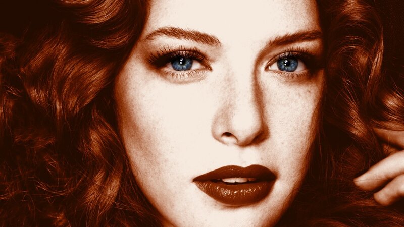 Woman with Red Hair — Brown, Dramatic, Photograph, Blue Eyes