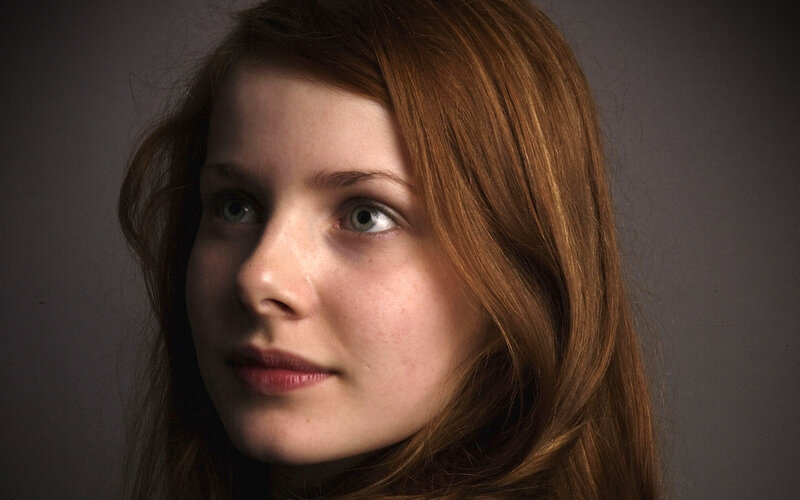 Woman with Red Hair — Brown, Dramatic, Photograph, Eyes, Face