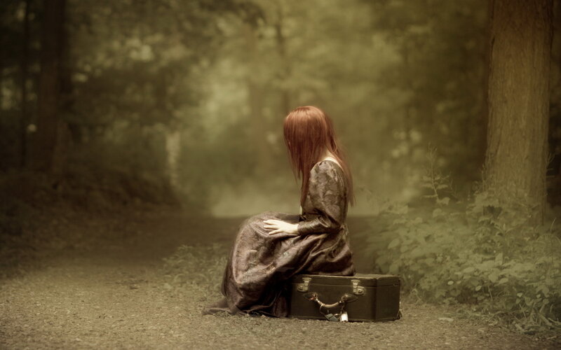 Woman with Red Hair — Brown, Melancholic