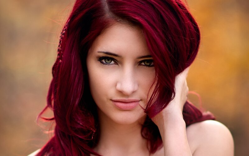 Woman with Red Hair — Calm, Autumn, Photograph, Hand