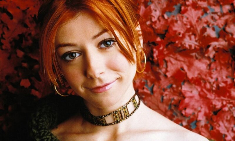 Woman with Red Hair — Calm, Autumn, Photograph, Hoop Earrings