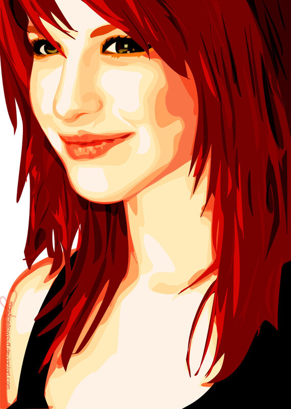 Woman with Red Hair — Calm, Digital Art, Smile