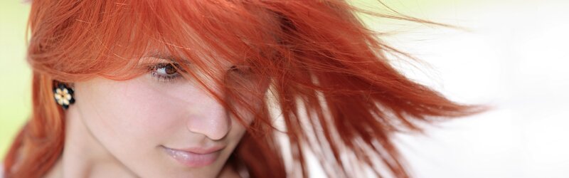 Woman with Red Hair — Calm, Photograph, Earring, White