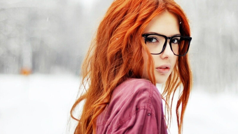 Woman with Red Hair — Cold, Winter, Photograph