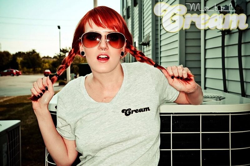 Woman with Red Hair — Confident, Afternoon, Photograph, Sunglasses, Air Conditioning Unit