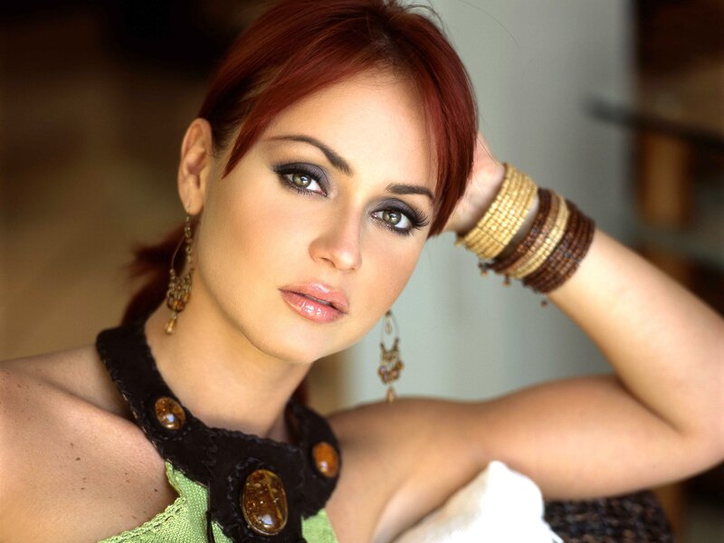 Woman with Red Hair — Confident, Photograph, Earrings, Bracelets, Necklace
