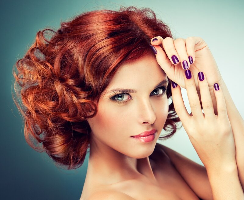 Woman with Red Hair — Confident, Photograph, Nails