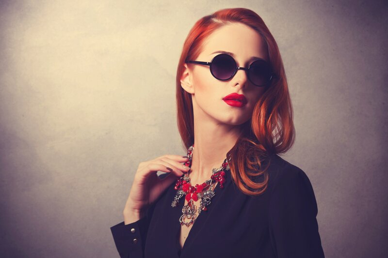 Woman with Red Hair — Confident, Photograph, Sunglasses
