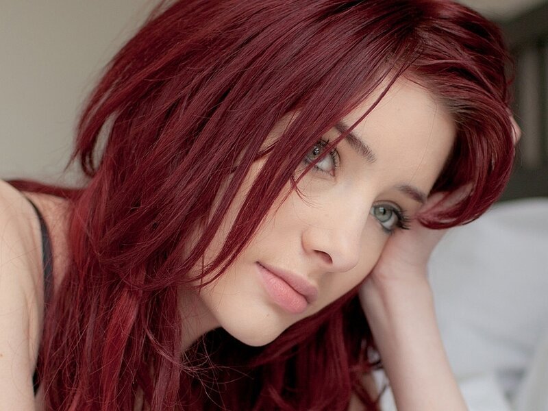 Woman with Red Hair — Contemplative, Photograph, Eyes