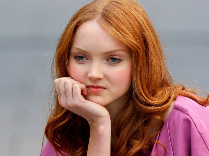 Woman with Red Hair — Contemplative, Photograph, Hand