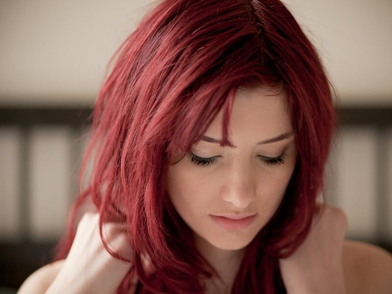 Woman with Red Hair — Contemplative, Photograph, Shoulder