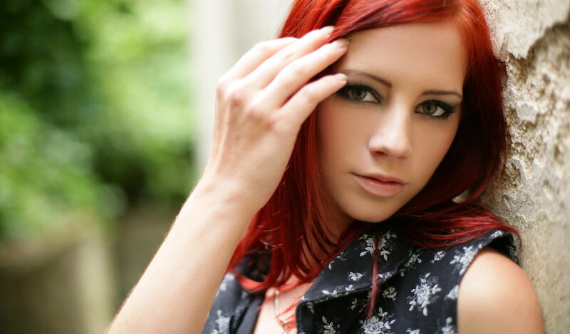Woman with Red Hair — Contemplative, Photograph, Wall