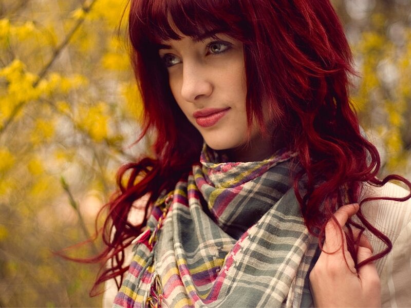 Woman with Red Hair — Contemplative, Spring