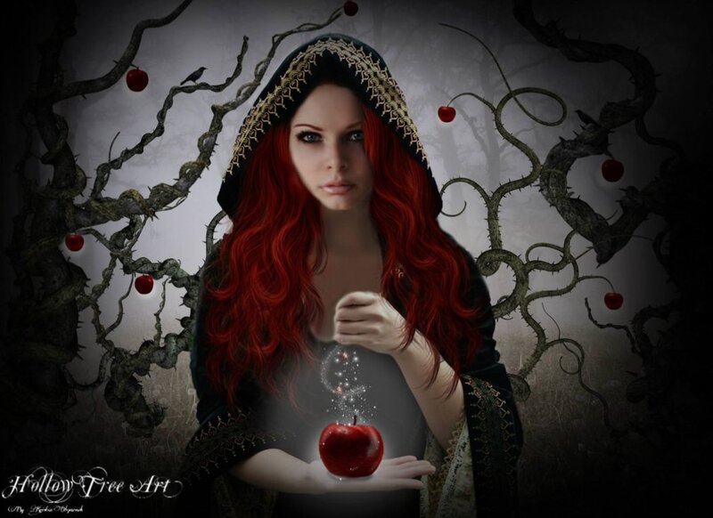 Woman with Red Hair — Dark, Night, Digital Art