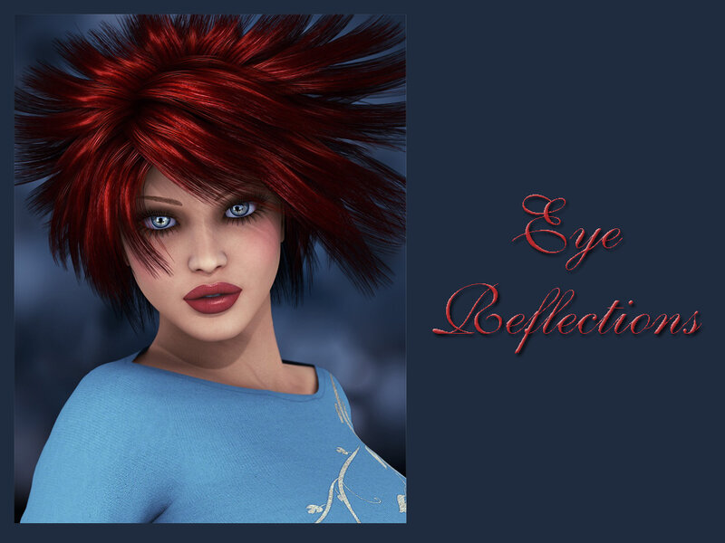 Woman with Red Hair — Dramatic, 3d Render, Blue Shirt