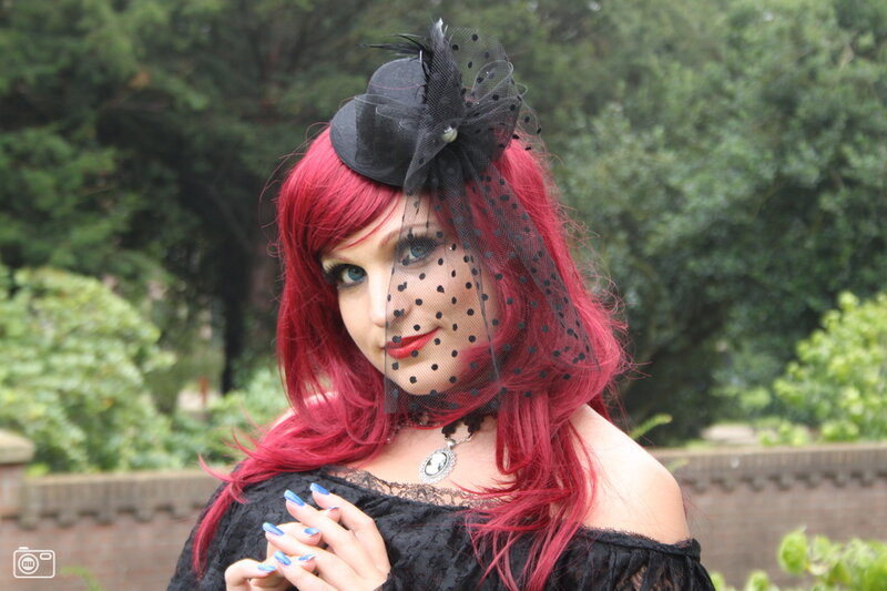 Woman with Red Hair — Dramatic, Afternoon, Photograph, Black Hat
