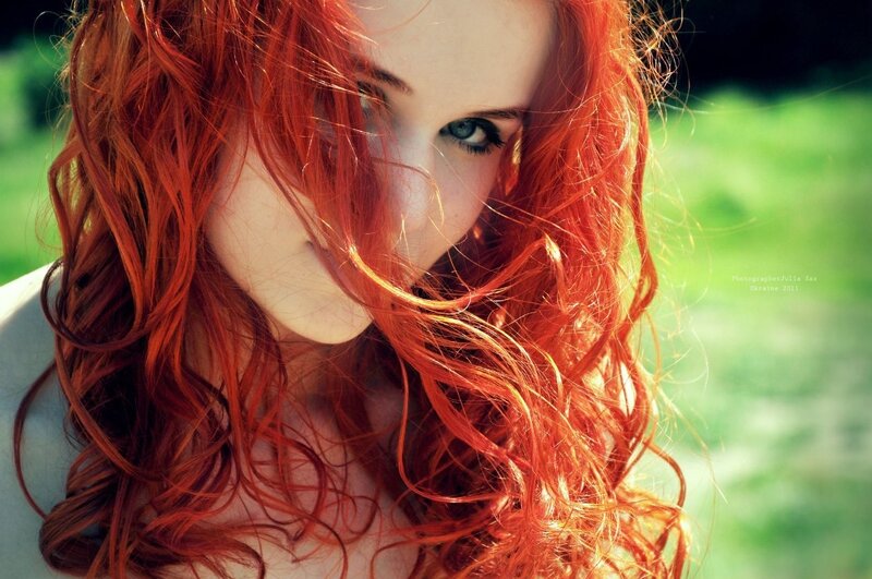Woman with Red Hair — Dramatic, Afternoon, Photograph, Eyes