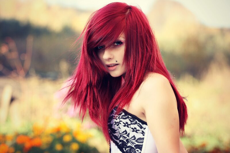 Woman with Red Hair — Dramatic, Afternoon, Photograph, Lips, Eyes