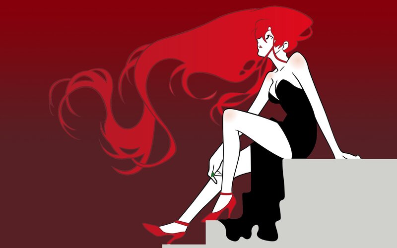 Woman with Red Hair — Dramatic, Anime, Long Hair