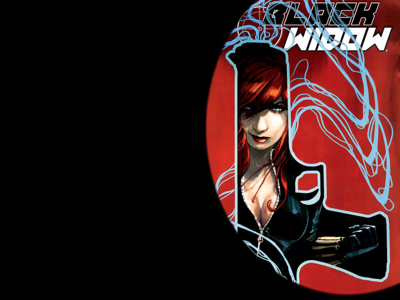 Woman with Red Hair — Dramatic, Comic, Red Background