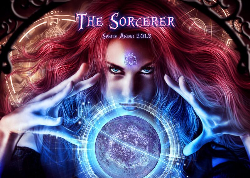 Woman with Red Hair — Dramatic, Digital Art, Hands