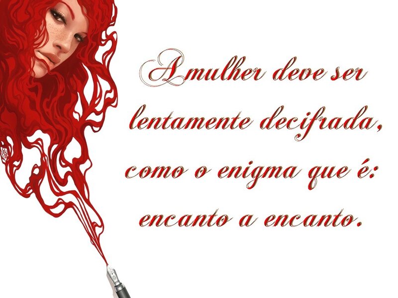 Woman with Red Hair — Dramatic, Digital Art, Pen, Text
