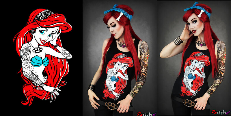 Woman with Red Hair — Dramatic, Digital Art, Tattoos