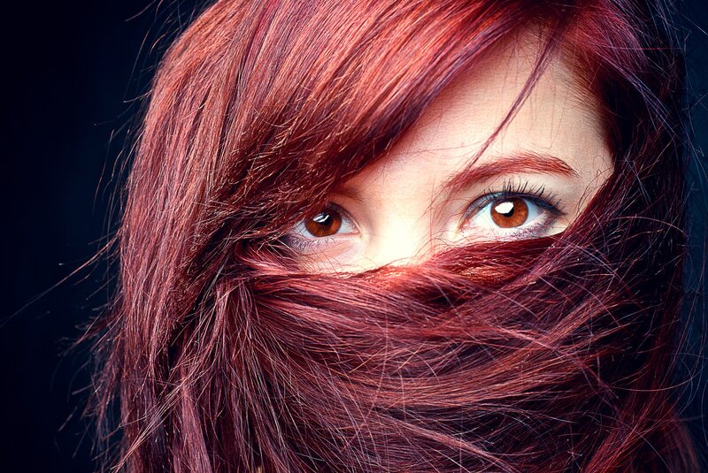 Woman with Red Hair — Dramatic, Eyes