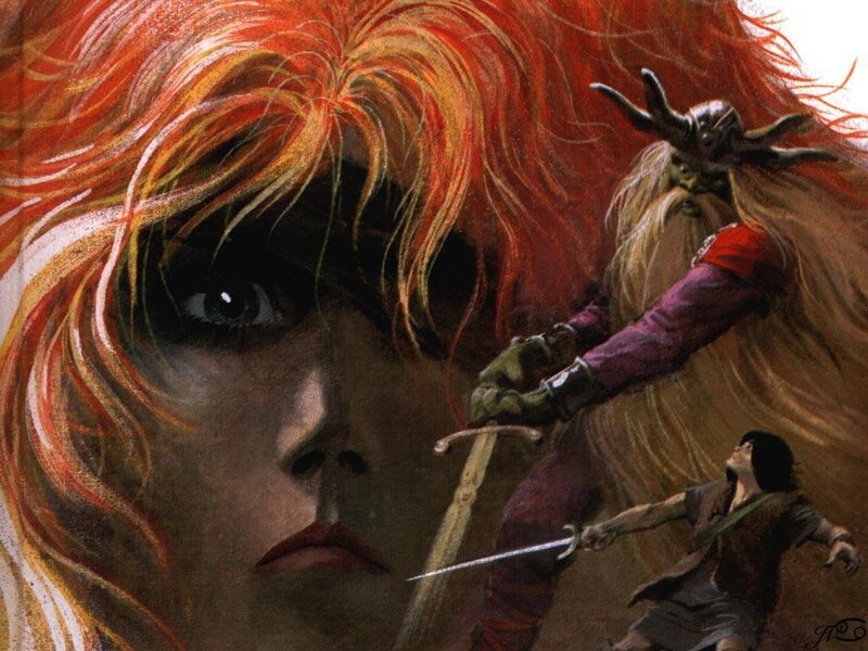 Woman with Red Hair — Dramatic, Illustration, Sword Fight
