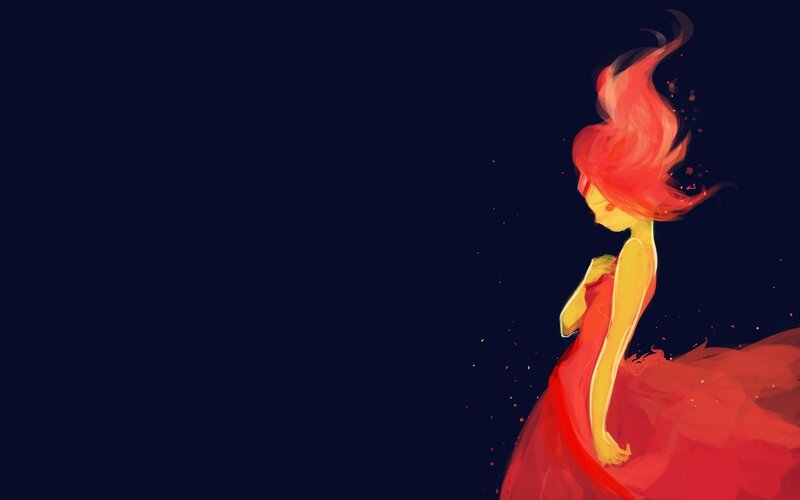 Woman with Red Hair — Dramatic, Night, Digital Art, Dress