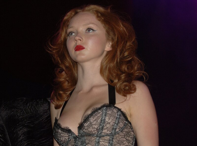 Woman with Red Hair — Dramatic, Night, Photograph, Red Lipstick