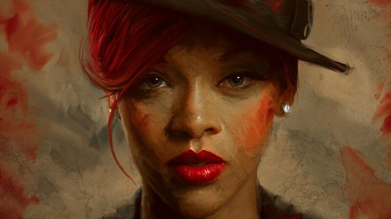 Woman with Red Hair — Dramatic, Painting, Hat