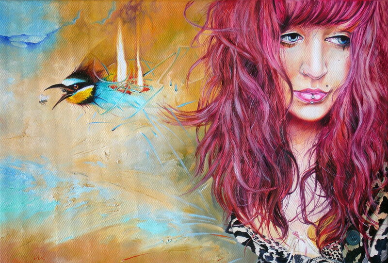Woman with Red Hair — Dramatic, Painting