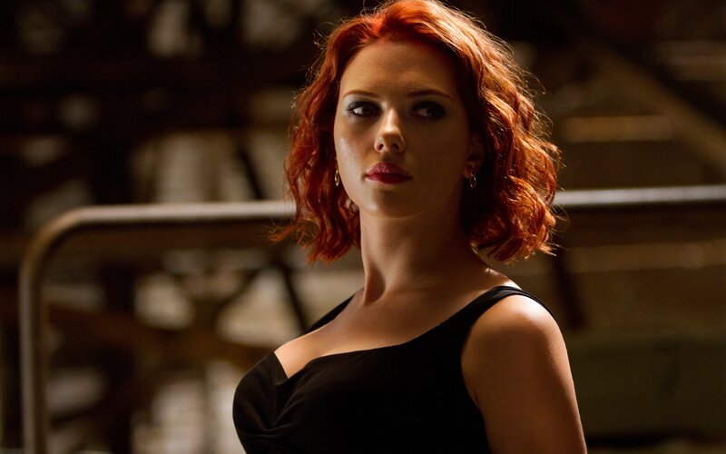 Woman with Red Hair — Dramatic, Photograph, Black Dress, Earrings