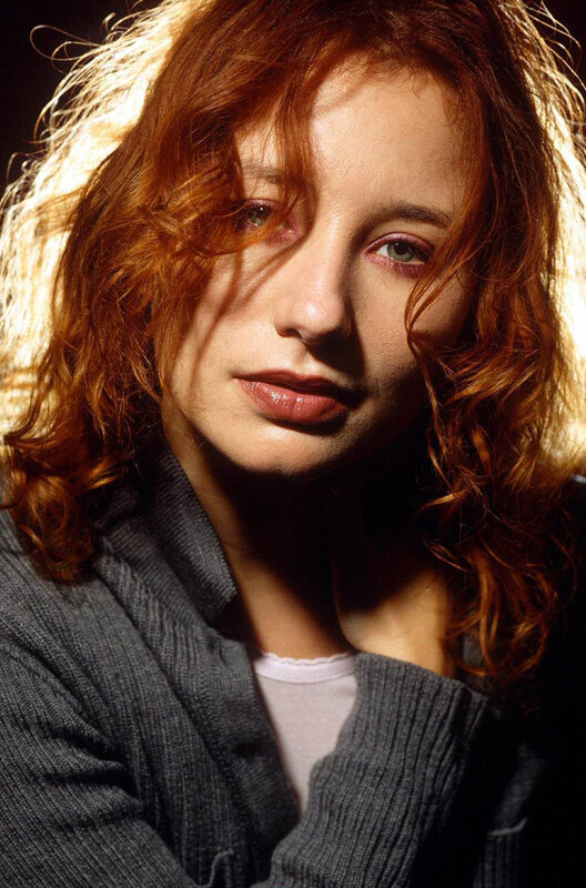 Woman with Red Hair — Dramatic, Photograph, Cardigan